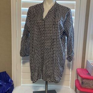 Ruby Rd. Black and White Gingham Button Down Shirt